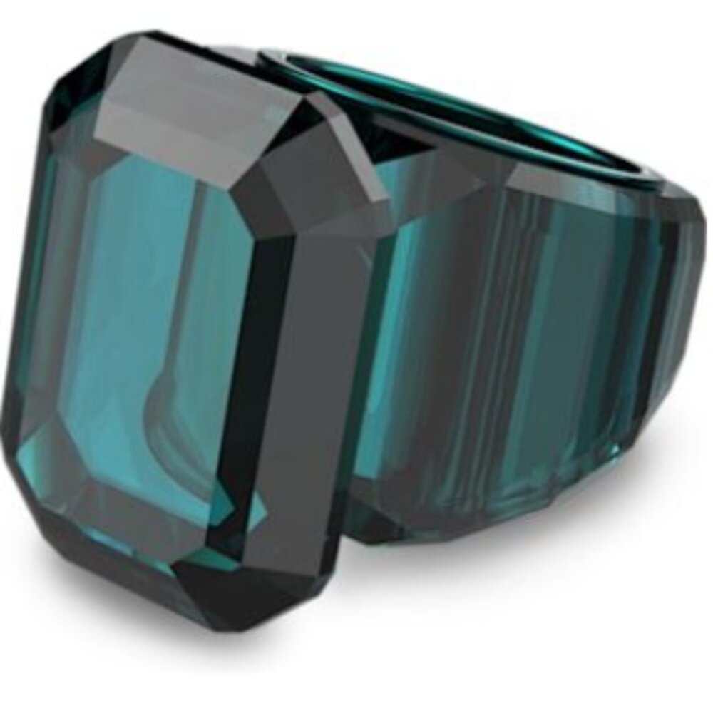 Swarovski Lucent Cocktail Ring, Octagon Cut Green, Size 8
